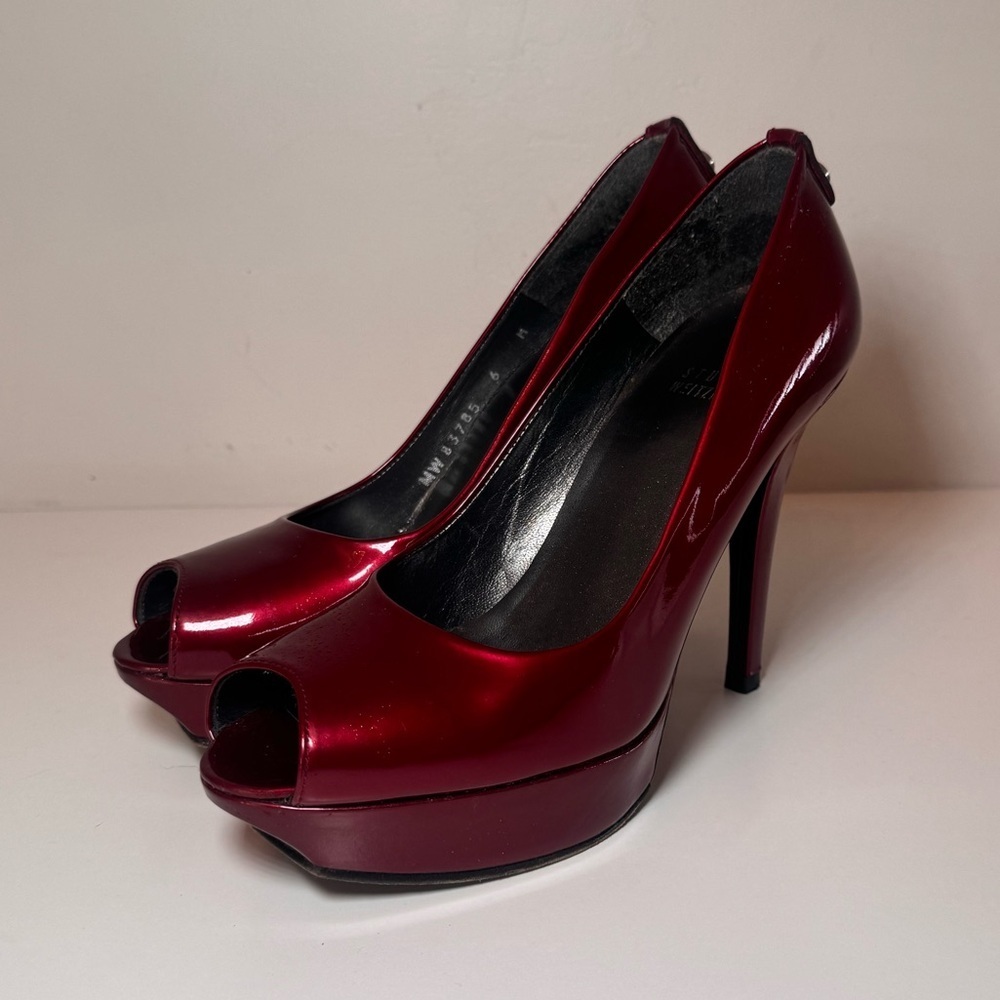 Stuart Weitzman Red Patent Leather Heels